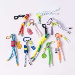 Wholesale Creative New Hand-woven Polyester Lanyard Rope Key Chain Pendant Car Key Pendant Colorful Key Rope for Gifts - Product Image 1