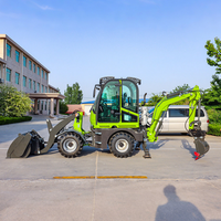 Loader Mini Backhoe China Grosir Bersertifikat CE EPA untuk Operasi Pertanian 4x4 WD, Loader Backhoe Segala Medan, Loader Backhoe Kecil untuk Pertanian