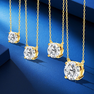 0.5ct 1ct 2ct 3ct लैब डायमंड 10k 14k 18k ठोस सोने के cvd Hft राउंड पेलेंट डीफ वीव बनाम क्लैव इजी प्रमाणपत्र हीरा हार - Product Image 6