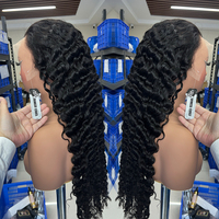Perruque bouclée naturelle en cheveux vietnamiens bruts, densité 180%, 32 pouces, style birman, avec dentelle frontale HD complète pour femmes noires