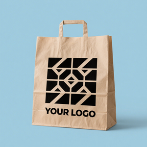 Biodegradable Boutique Kraft Paper Packaging <b>Brown</b> White Wedding Custom Gift Bags Paper Jewelry Packaging Bag With Handle - Product Image 3