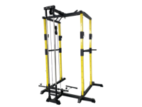 WOT FITNESS Banc de musculation multifonctionnel avec support pour squats, utilisation domestique, capacité 100 LBS, tube 50x1.5MM, barre parallèle pour haltères, abdominaux