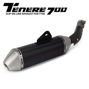 Scarico <span class=keywords><strong>Moto</strong></span> Slip-On per <span class=keywords><strong>Yamaha</strong></span> <span class=keywords><strong>Tenere</strong></span> 700 T700 Tubo di Scarico Modificato con Coperchio in Carbonio Silenziatore Collegamento Originale - Product Image 2