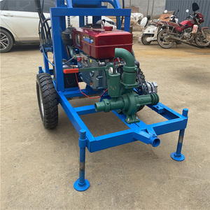Foreuse portable diesel bleue avec système hydraulique et roues pour le forage de puits d'eau - Product Image 6
