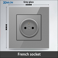 Prise en verre trempé de norme française industrielle XIMLON avec prise USB, prise de courant de norme européenne type 86, 230V