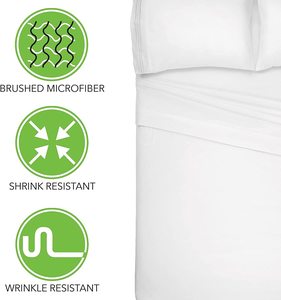 Ensemble de draps populaires brodés en microfibre 100%, convient aux matelas jusqu'à 16 "DEEP Pocket 3pcs/4pcs <span class=keywords><strong>King</strong></span> Pale Pink - Product Image 6