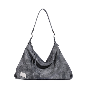 Sacs à main fourre-tout rétro en cuir véritable pour femmes, avec fermeture éclair, en polyester, à bandoulière unique, grande capacité, sacs à bandoulière croisés - Product Image 1