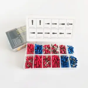 280PCS/Box Terminal Box Sets Bullet/Ring/Piggy Back/Butt Type Terminals AWG22-10 Electrical Insulated Crimp Wire Connector Kit