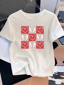 T-Shirt Bianca da Donna in Cotone con Carbone Attivo, Manica Corta, Collo Tondo, Stampa Grafica, Vestibilità Casual, Lavabile in Lavatrice, Per Tutte le Stagioni - Product Image 3