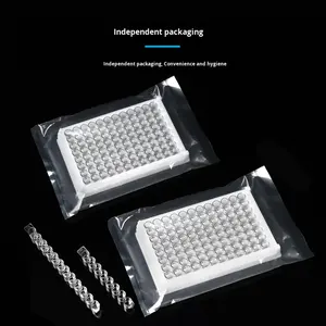 96-Well Plate Détachable High Binding <span class=keywords><strong>ELISA</strong></span> Microplate White Frame 8-Strip Tubes Consommables de laboratoire emballés individuellement - Product Image 5