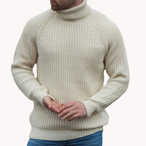 Pull en maille à col roulé unisexe grande taille, couleur unie, personnalisable, rétro, nostalgique, manches longues, couche de base - Product Image 1