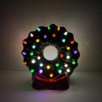 Guirlande de Noël en céramique peinte à la main en 3D avec lumières LED, indice de protection IP33, alimentation AC, commande manuelle, pour la décoration des fêtes