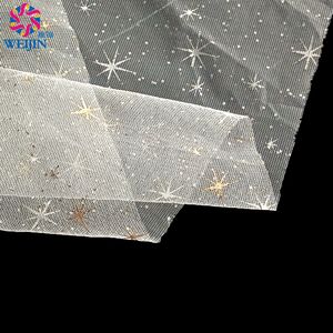 Poliéster personalizado fortalecer la tela de malla estampado <span class=keywords><strong>en</strong></span> caliente <span class=keywords><strong>cielo</strong></span> estrellado Punto oro brillante hoja tul Power Malla tela ropa falda - Product Image 4