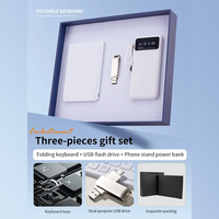 Ensemble cadeau technologique VIP à offrir : Clavier pliable + Clé USB + Batterie externe – Idées cadeaux pour PDG et dirigeants