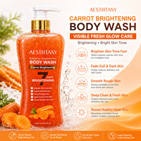AESTHTANY Gel Douche Réparateur Éclaircissant et Nourrissant à la Carotte 7 Jours 1000ml, Lavant Corporel à la Menthe Poivrée avec Contrôle du Sébum et Exfoliation