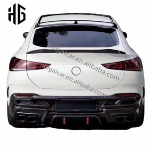 Modifié à C167 LD Style fibre de carbone lèvre avant diffuseur arrière embouts d'échappement Spoiler Kit de carrosserie pour <span class=keywords><strong>Mercedes</strong></span> Benz Gle53 coupé W167 - Product Image 1