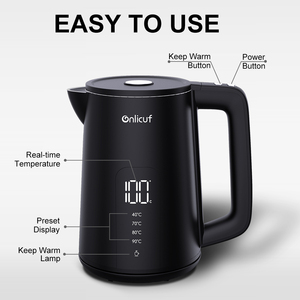 Hervidor de Agua Inteligente Digital 2025 de 1.7L con Wifi Tuya, Control Móvil de Temperatura y Función para Mantener Caliente, con Pantalla y Certificaciones CE CB, Novedad 2025 - Product Image 2
