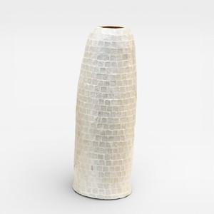 Jarrón Decorativo de Bambú con Incrustaciones de Madreperla Natural, Hecho a Mano, para Decoración de Interiores Contemporáneos - Product Image 4