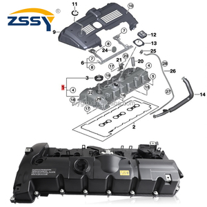 11127552281 Tutup Katup Mesin Plastik dengan Gasket untuk BMW 125i 128i 130i 323i 328i 525i 528i X3 X5 Z4 E60 E70 E82 E83 E84 E89 - Product Image 2