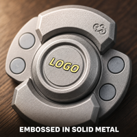 Spinner artisanal en alliage de zinc, gravure personnalisée du logo, cadeau noir et argent, vente en gros OEM ODM, jouet de bureau EDC