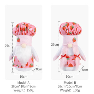 Nouveau produit transfrontalier pour la Fête des Mères : Figurine Rudolph en forme de chapeau de chef fraise pour la décoration intérieure et les vitrines - Product Image 3