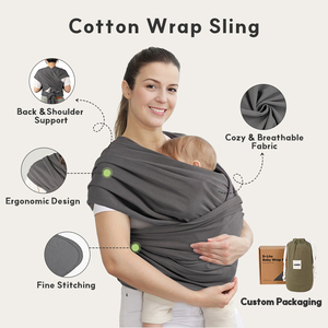 Porte-bébé respirant et extensible, réglable, léger et doux pour nouveau-nés, ergonomique, pour nourrissons - Product Image 4