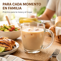 Ensemble de tasses en verre transparent de 360 ml avec grande poignée, idéal pour le café glacé, le lait et les jus, pour hôtels, restaurants et cafés – Vente directe usine