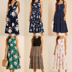 Lots en gros de robes d'été pour femmes, vêtements en surplus, lots de liquidation, robes de soirée florales mi-longues et longues en dentelle - Product Image 4