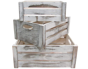 Home decorative rectangle rustic white display outdoor wooden crate