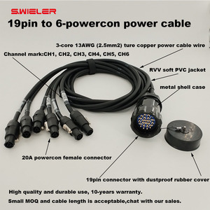 <span class=keywords><strong>Cable</strong></span> flexible de 19 pines para iluminación de escenarios, conciertos, vídeo/<span class=keywords><strong>audio</strong></span>, con revestimiento de PVC, <span class=keywords><strong>cable</strong></span> de extensión de alimentación con divisor Powercon True 1 SAC3FX - Product Image 3