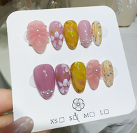 En gros Faux ongles à presser en acrylique pré-dessinés, couvrance totale, formes Stiletto, Papillon, Amande, Carré, pour doigts et orteils, avec colle, CE, personnalisés, 10 pièces