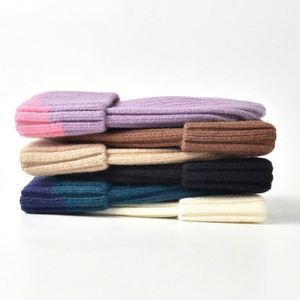 Wholesale Two Tone Cuffed Knitted Beanie <b>Hat</b> <b>Hat</b> <b>for</b> Women Men Winter Warm Dress - Product Image 3