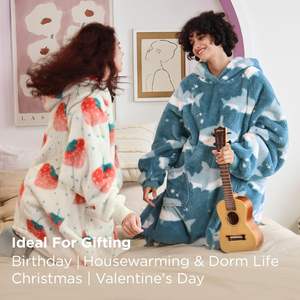 Sanxi Oversized <strong>Blanket</strong> <strong>Hoodie</strong> Wearable Ultra Soft Sherpa Fleece <strong>Cosy</strong> Sweatshirt Throw Hood Pocket Gifts Women Men Shark - Product Image 6