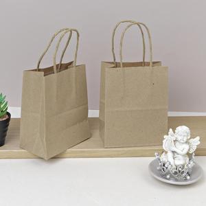 Sac en papier kraft brun de haute qualité avec poignées XS Taille 13x8x13.5cm 20/40FT Standard Caractéristique écologique de la Thaïlande 0204027 - Product Image 2