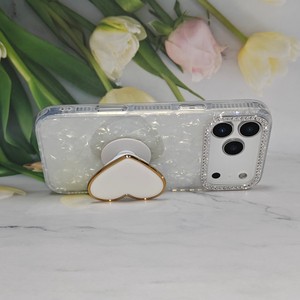 <span class=keywords><strong>Coque</strong></span> <span class=keywords><strong>de</strong></span> <span class=keywords><strong>téléphone</strong></span> Heart <span class=keywords><strong>Pop</strong></span> Socket avec cadre d'appareil photo en strass, <span class=keywords><strong>coque</strong></span> transparente irisée scintillante pour iPhone 17 16 15 11 - Product Image 6