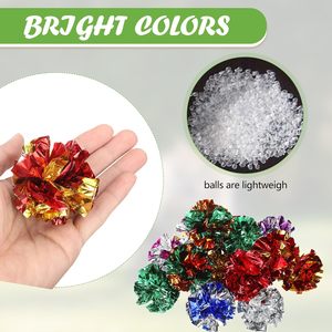 ซิลค์ฟลาย ลูกบอลฟอยล์สีสันสดใส 30 ชิ้น ขนาด 2.36 นิ้ว ของเล่นแบบอินเทอร์แอคทีฟสำหรับแมวและลูกแมวในบ้าน แก้เบื่อ - Product Image 4