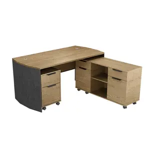 Wacess Meja Furnitur Kantor Meja Laptop Kecil dengan Kabinet untuk Ruang Kecil
