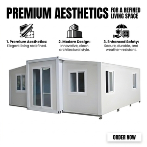 Casa Container di Lusso Espandibile a Doppia Ala da 20 Piedi, Casa Modulare Prefabbricata Pieghevole e Portatile per Uso Residenziale - Product Image 1
