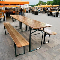 Camping Événements Festivals Parcs Fermes Cours en bois massif Ours Pliable Table Banc Ensemble