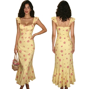 Nouvelle Collection Été 2026 – Robe Longue Élégante à Manches Volantes et Ourlet Évasé – Robe de Plage Décontractée pour Femme – Respirante et Imprimée Numérique - Product Image 1