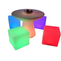 LED cubo sedia e tavolo per giardino Patio 40cm arredamento da esterno incandescente mobili in plastica notte Bar luce sedile