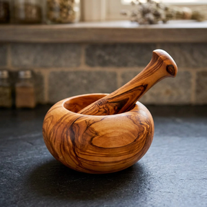 Acacia Wood Mortar Pestle Set Multifunctional <b>Spice</b> Grinder Garlic Masher Herb Crusher Household Seasoning Kitchen Use By FWE - Product Image 1
