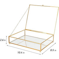 Boîte à bijoux en verre, grande boîte décorative pour bijoux, boîte de présentation transparente pour bijoux, organisateur de rangement pour bibelots, étui rectangulaire pour bagues