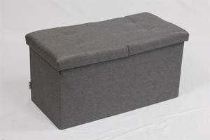 Bailey Fournisseur de meubles Faux cuir MDF pouf noir pliant pouf de rangement pour chambres à coucher - Product Image 5