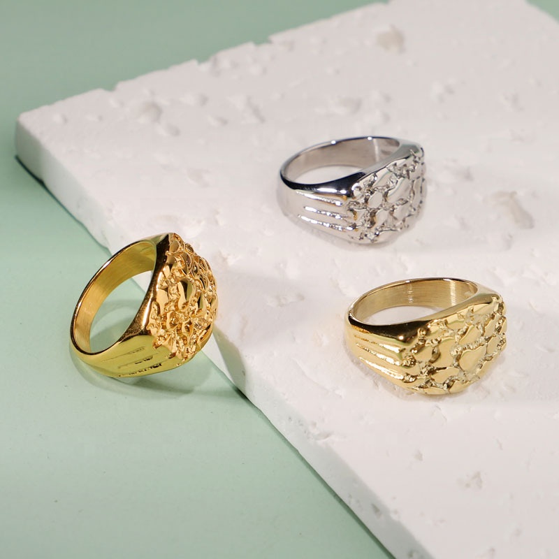 scarf ring gold hammered