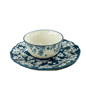 <span class=keywords><strong>Service</strong></span> de vaisselle en céramique bleu galanga de style anglais vintage <span class=keywords><strong>service</strong></span> à domicile écologique comprenant des bols tasses à café soucoupe après-midi - Product Image 1