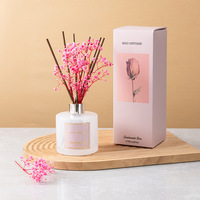 Diffuseur de parfum longue durée en verre avec fleurs préservées, ensemble d'aromathérapie de luxe pour salle de bain, salon, cadeau