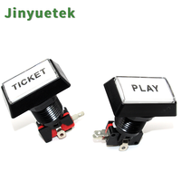 JY Wholesale Stock 49.8x33mm Plastic Custom Label Rectangular Illuminated for Arcade Push Button for Game Vending