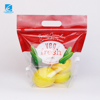 Sachet d'emballage personnalisé pour fruits et légumes, pochette à fermeture éclair autoportante avec micro-perforations de ventilation