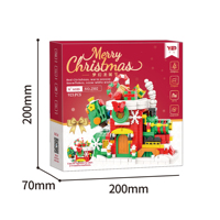 Ensemble de blocs de construction créatifs et amusants pour Noël - Plastique - À partir de 2 ans - 2 styles - Maison de Père Noël - Train de Noël - Kit de briques - DIY - Articles de collection